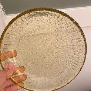 Sunburst Glass - Serving Plate with Bubbles